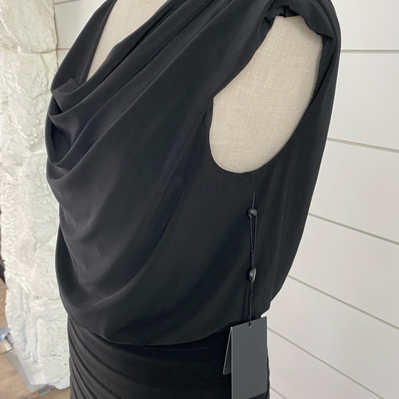 Brand new Adrianna  Papell black cowl neck shirt dress - Picture 5 of 6